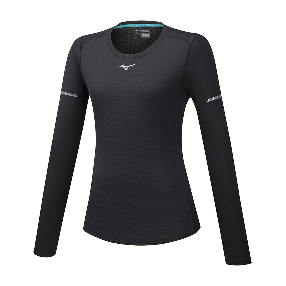 Mizuno Women's Running T-Shirts BT Mesh LS Black - ZVQCGJY-01